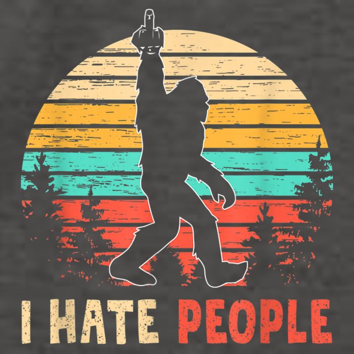 Bigfoot Middle Finger I Hate People Abduction Sasquatch Vector Backpack