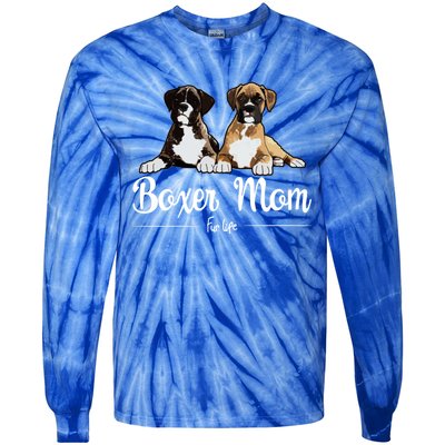 Boxer Mom Fur Life Design Tie-Dye Long Sleeve Shirt