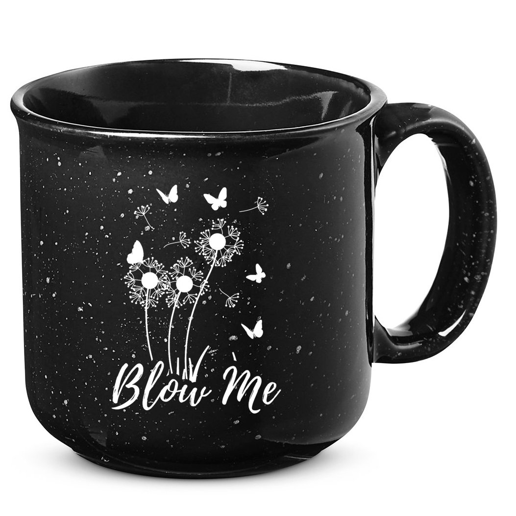 Blow Me Funny Dandelion Plant Flower Lovers  Wo 15oz Campfire Ceramic Mug