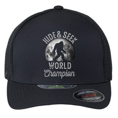 Bigfoot Moon Fantasy Hide And Seek World Champion Sasquatch Flexfit Unipanel Trucker Cap