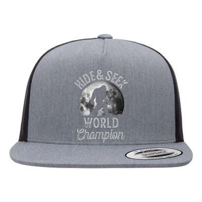 Bigfoot Moon Fantasy Hide And Seek World Champion Sasquatch Flat Bill Trucker Hat