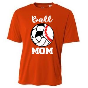 Ball Mom Funny Baseball Volleyball Soccer Mom Cute Gift Cooling Performance Crew T-Shirt