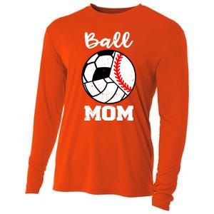 Ball Mom Funny Baseball Volleyball Soccer Mom Cute Gift Cooling Performance Long Sleeve Crew