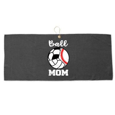 Ball Mom Funny Baseball Volleyball Soccer Mom Cute Gift Large Microfiber Waffle Golf Towel