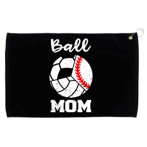 Ball Mom Funny Baseball Volleyball Soccer Mom Cute Gift Grommeted Golf Towel