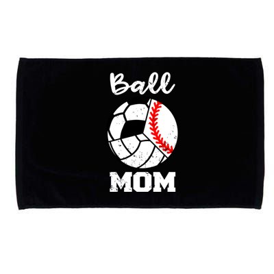 Ball Mom Funny Baseball Volleyball Soccer Mom Cute Gift Microfiber Hand Towel