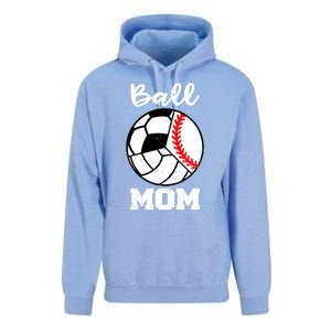 Ball Mom Funny Baseball Volleyball Soccer Mom Cute Gift Unisex Surf Hoodie