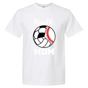 Ball Mom Funny Baseball Volleyball Soccer Mom Cute Gift Garment-Dyed Heavyweight T-Shirt