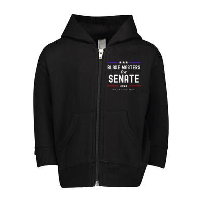 Blake Masters For Senate 29 Toddler Zip Fleece Hoodie