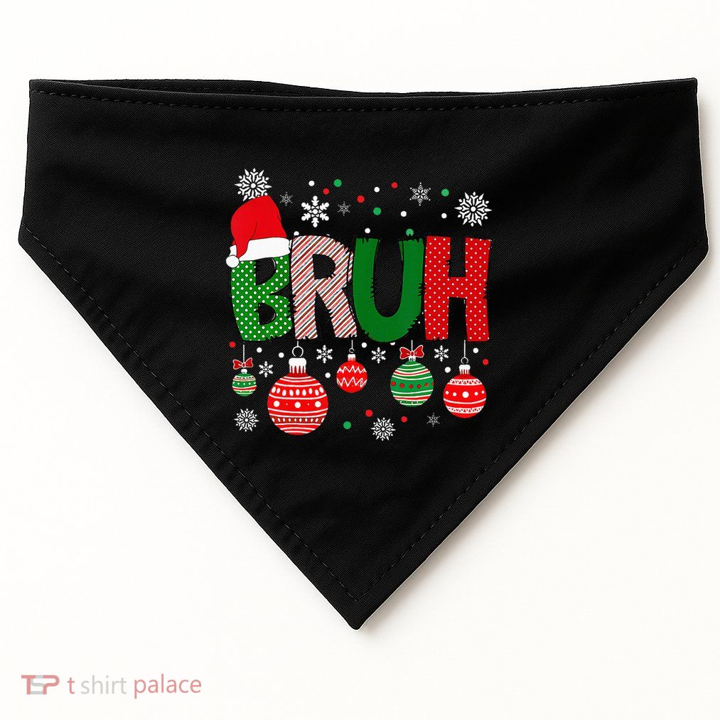 Bruh Meme Funny Saying Bro Greeting Christmas USA-Made Doggie Bandana