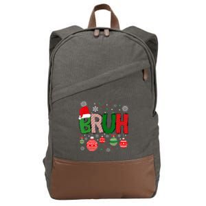 Bruh Meme Funny Saying Bro Greeting Christmas Cotton Canvas Backpack