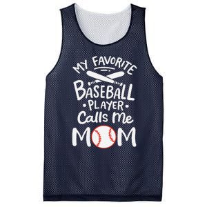 Baseball My Favorite Baseball Player Calls Me Mom Mesh Reversible Basketball Jersey Tank