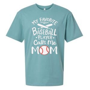 Baseball My Favorite Baseball Player Calls Me Mom Sueded Cloud Jersey T-Shirt