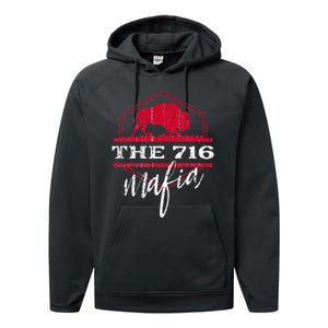 Buffalo Mafia For The 716 Area Code Buffalo Ny Performance Fleece Hoodie