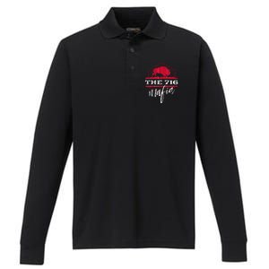 Buffalo Mafia For The 716 Area Code Buffalo Ny Performance Long Sleeve Polo