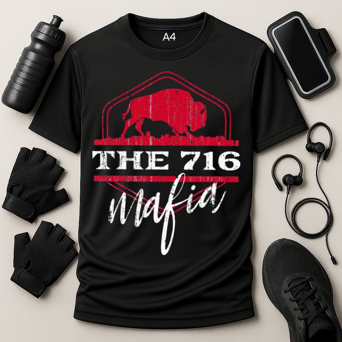 Buffalo Mafia For The 716 Area Code Buffalo Ny Cooling Performance Crew T-Shirt