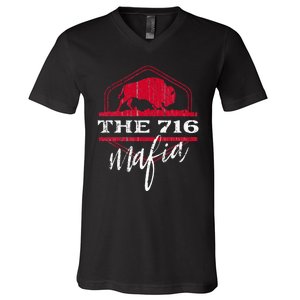 Buffalo Mafia For The 716 Area Code Buffalo Ny V-Neck T-Shirt