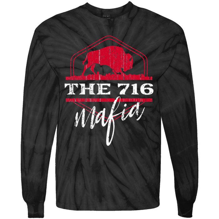 Buffalo Mafia For The 716 Area Code Buffalo Ny Tie-Dye Long Sleeve Shirt