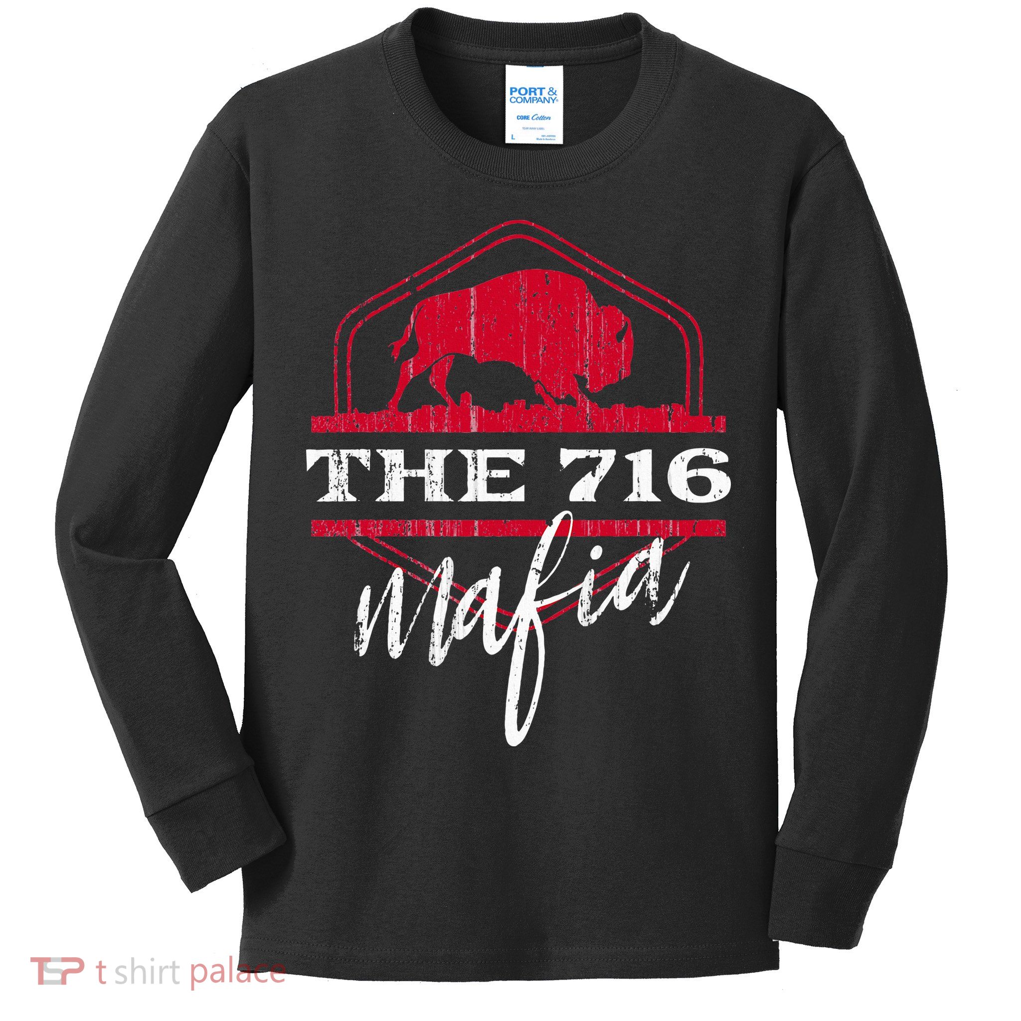 Buffalo Mafia For The 716 Area Code Buffalo Ny Kids Long Sleeve Shirt