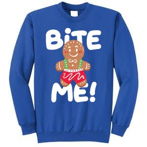 Bite Me Funny Christmas Ginger Bread Funny Gift Sweatshirt