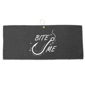 Bite Me Funny Fishing Graphic Great Gift Large Microfiber Waffle Golf Towel