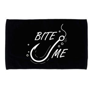 Bite Me Funny Fishing Graphic Great Gift Microfiber Hand Towel