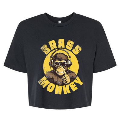 Brass Monkey Funny Cool Music Bella+Canvas Jersey Crop Tee