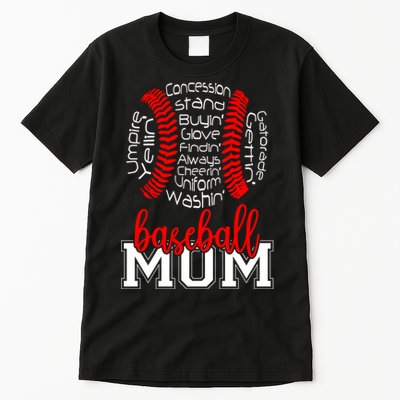 Baseball Mom Funny Sayings Tall T-Shirt