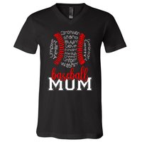 Baseball Mom Funny Sayings V-Neck T-Shirt