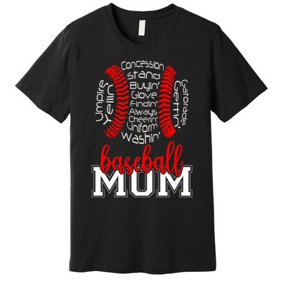 Baseball Mom Funny Sayings Premium T-Shirt