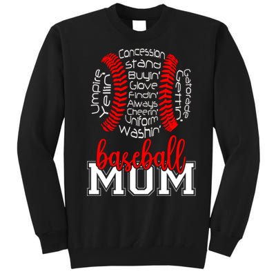 Baseball Mom Funny Sayings Tall Sweatshirt