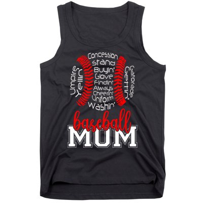 Baseball Mom Funny Sayings Tank Top