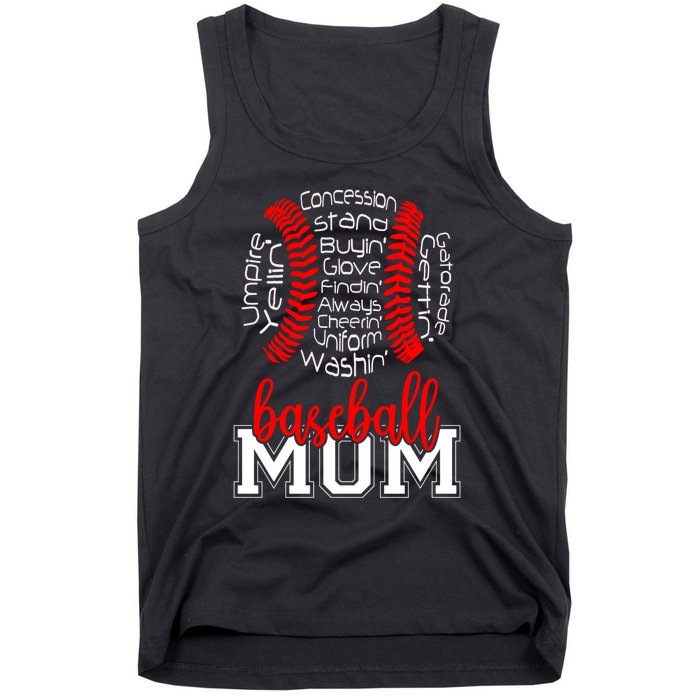 Baseball Mom Funny Sayings Tank Top