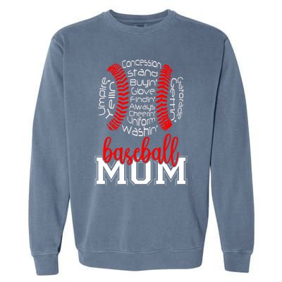 Baseball Mom Funny Sayings Garment-Dyed Sweatshirt