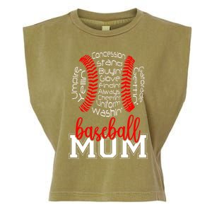 Baseball Mom Funny Sayings Garment-Dyed Women's Muscle Tee