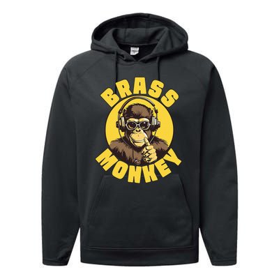 Brass Monkey Funny Cool Music Performance Fleece Hoodie