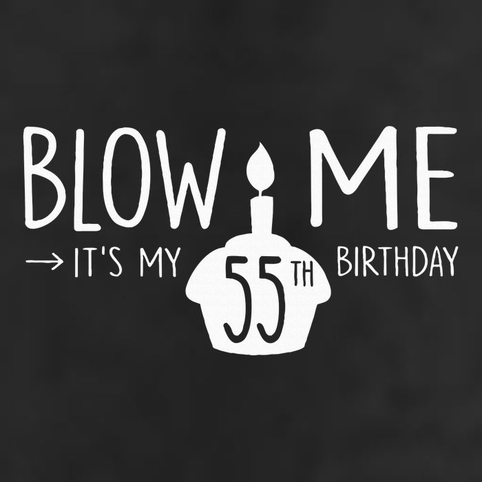 Blow Me Funny ItS My 55th Birthday 55 Bday Cake 7 Panel Mesh Trucker Snapback Hat
