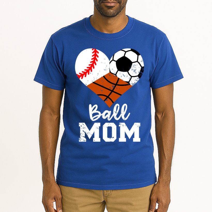 Ball Mom Funny Baseball Soccer Basketball Mom Gift Tall T-Shirt