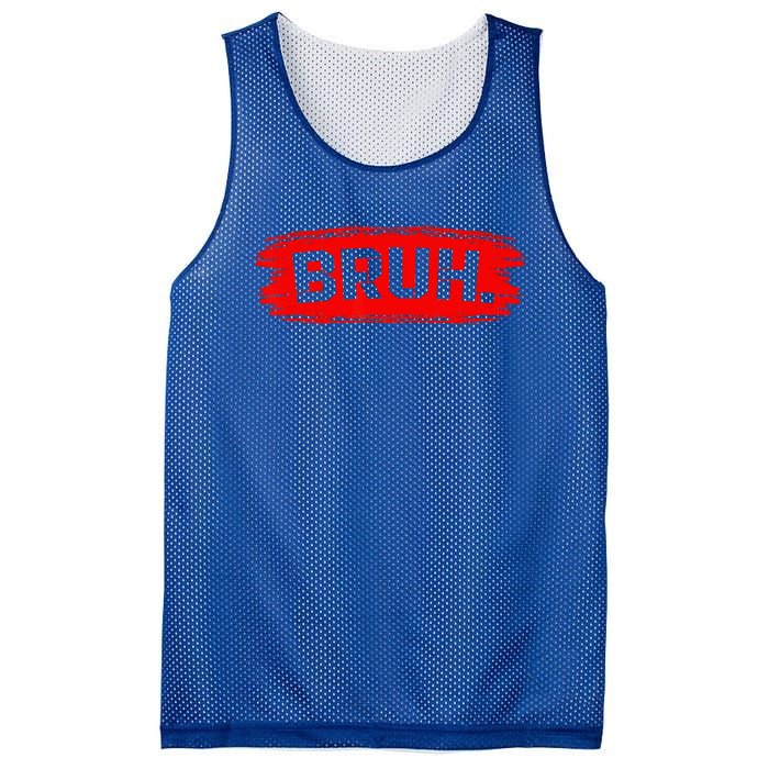 Bruh Meme Funny Saying Brother Greeting Teens Mesh Reversible Basketball Jersey Tank