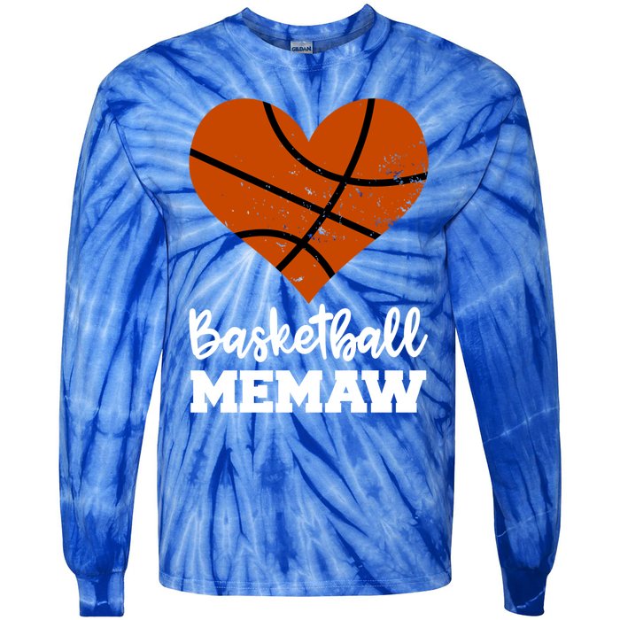 Basketball Memaw Funny Basketball Player Memaw Gift Tie-Dye Long Sleeve Shirt