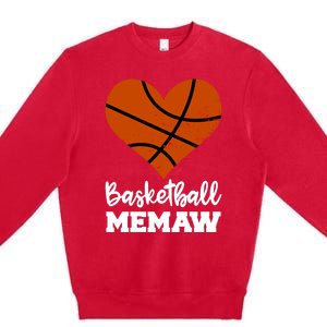 Basketball Memaw Funny Basketball Player Memaw Gift Premium Crewneck Sweatshirt