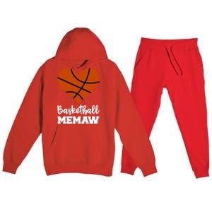 Basketball Memaw Funny Basketball Player Memaw Gift Premium Hooded Sweatsuit Set