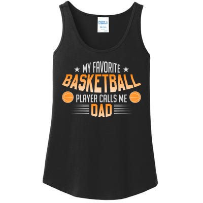 Basketball My Favorite Basketball Player Calls Me Dad Ladies Essential Tank