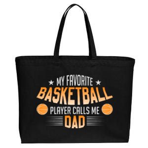 Basketball My Favorite Basketball Player Calls Me Dad Cotton Canvas Jumbo Tote