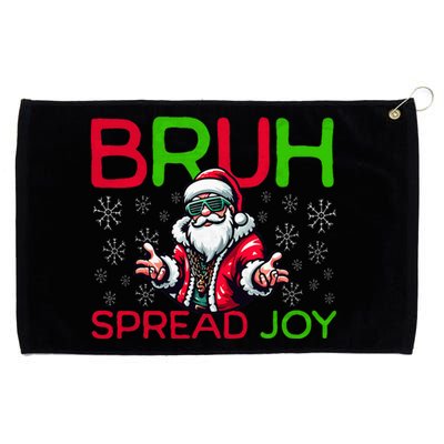 Bruh Meme Funny Christmas Spread Joy Hip Hop Santa Grommeted Golf Towel