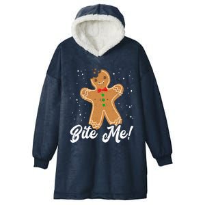 Bite Me Funny Gingerbread Christmas Holiday Cookie Meaningful Gift Hooded Wearable Blanket