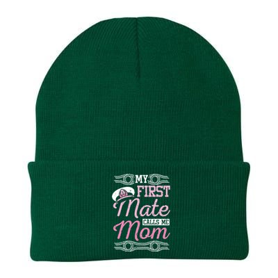 Boating My First Mate Calls Me Mom Cute Gift Knit Cap Winter Beanie