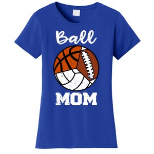 Ball Mom Funny Football Basketball Volleyball Mom Gift Women's T-Shirt