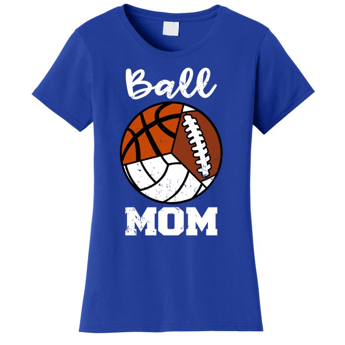 Ball Mom Funny Football Basketball Volleyball Mom Gift Women's T-Shirt