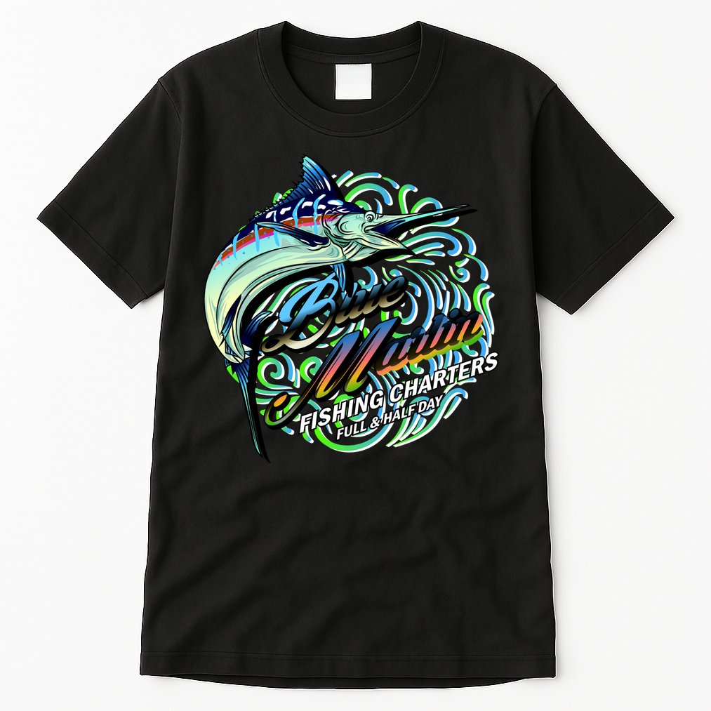 Blue Marlins Fishing Charter Tall T-Shirt